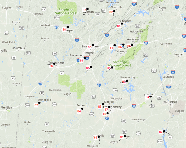 central alabama temperatures