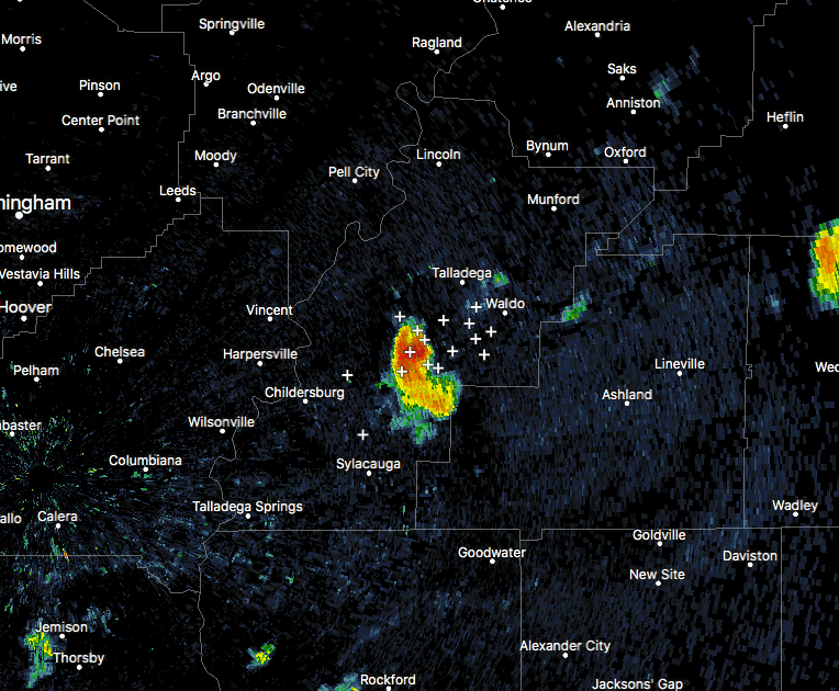 Strong Storm Currently Affecting Talladega County The Alabama Weather Blog