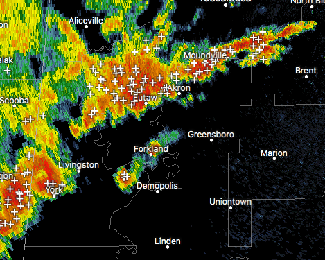 Strong Storms Affecting Sumter County | Alabama Weather Network