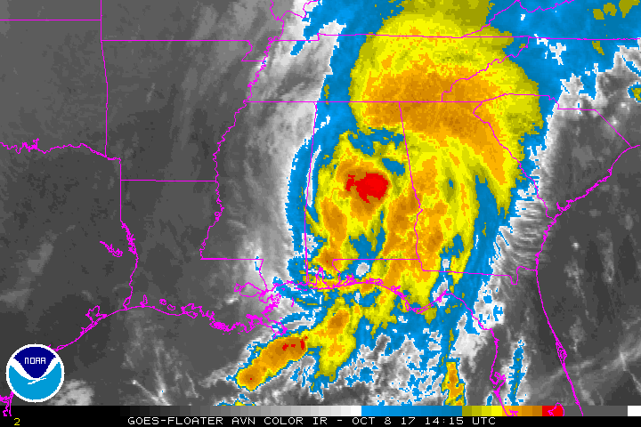 Heavy Rainfall Spreading Inland As Nate Becomes A Tropical Depression