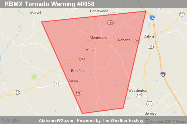 Tornado Warning For Parts Of Bibb, Chilton, And Shelby Counties Has Expired