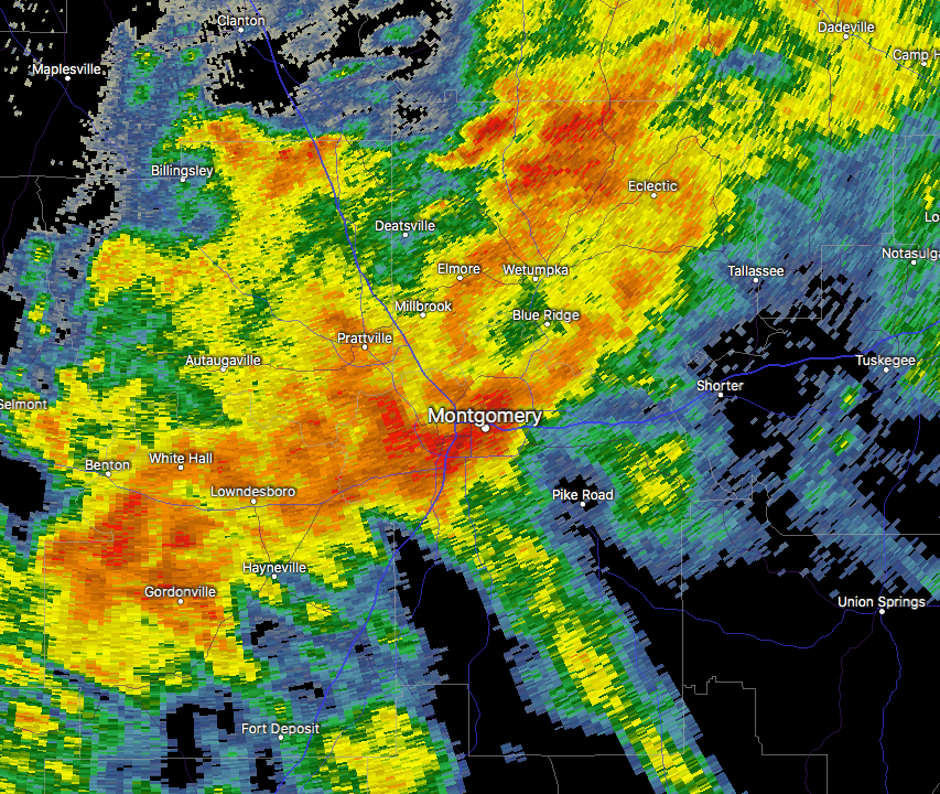 Strong Storms Affecting Montgomery County The Alabama Weather Blog