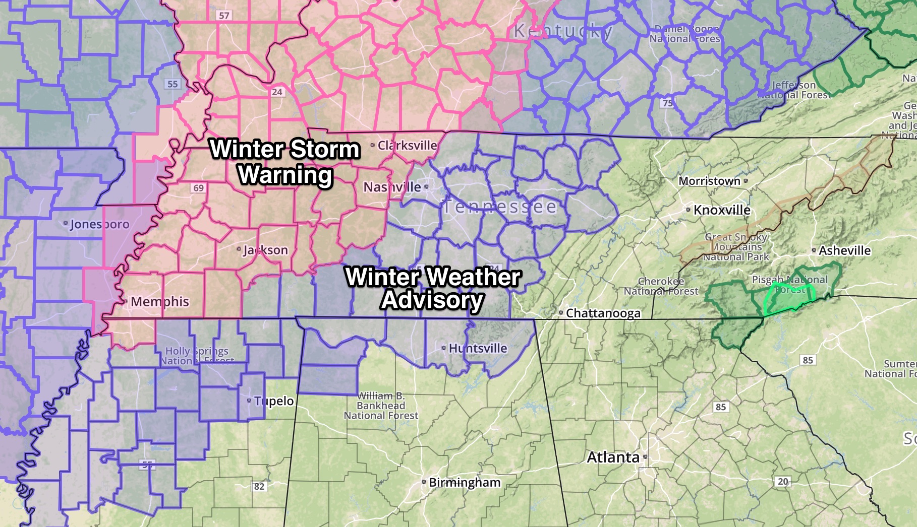 Winter Weather Advisory Far North Alabama The Alabama Weather Blog