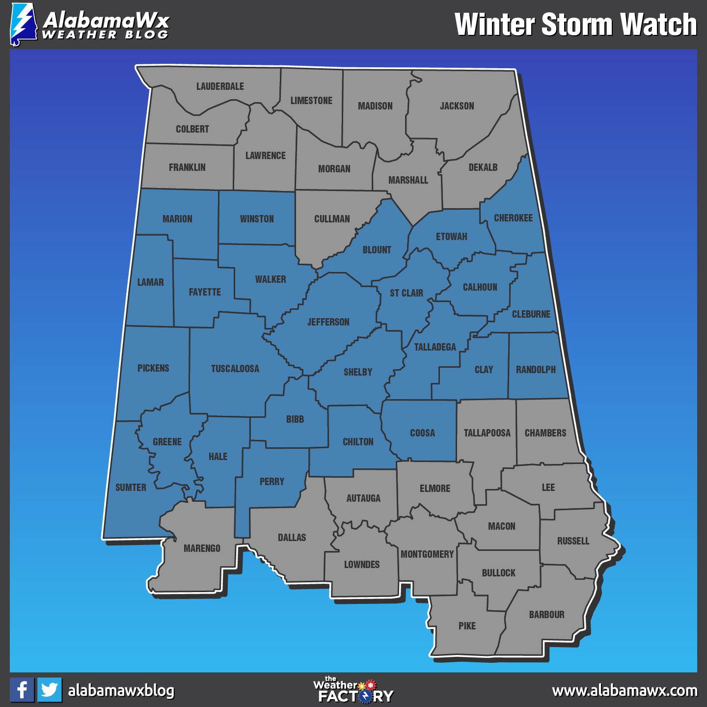 Current Watches, Advisories, & Warnings For Tuesday Jan. 16th (as of 1/15 at 8:30 AM ...1440 x 1440