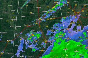 Cold Front Pushing Across Northwest Alabama at this Hour