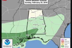 Waves of Rain Through Tonight, Strong Storms Possible for Southwest Alabama