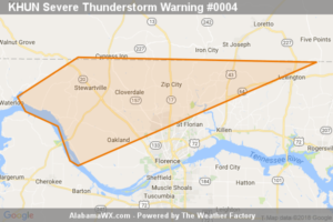 Severe Thunderstorm Warning Issued For Parts Of Lauderdale County Until 12:00AM