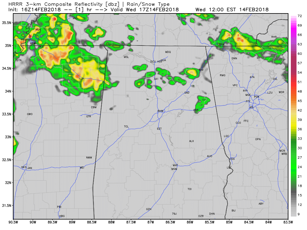 A Look At Central Alabama’s Weather At Midday The Alabama Weather Blog