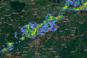 Showers and Storms Pushing Through North Central Alabama