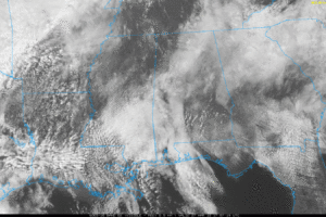 Mostly Cloudy But Dry As We Approach 2 PM in Central Alabama