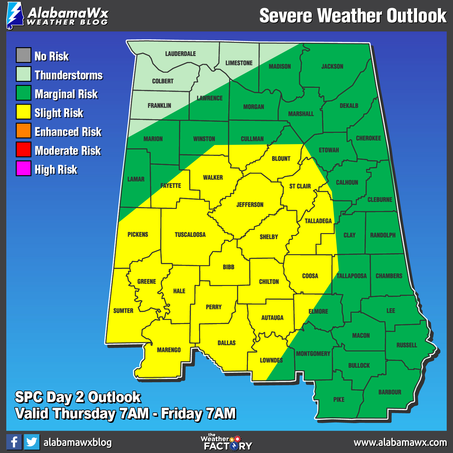 A Pretty Nice Day Across Central Alabama At Midday; Storms Move In Late