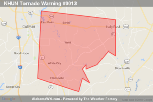 Tornado Warning Continues For Parts Of Cullman County Until 7:30PM