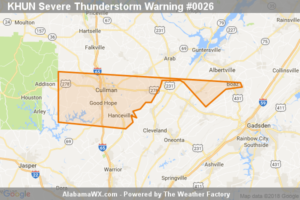 Severe Thunderstorm Warning Expired For Parts Of Cullman And Marshall Counties