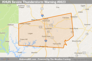 Severe Thunderstorm Warning Issued For Parts Of Cullman County Until 815 PM