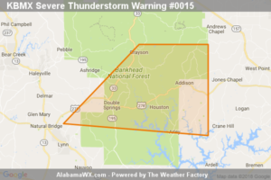 Severe Thunderstorm Warning Continues For Parts Of Winston County Until 8:00PM