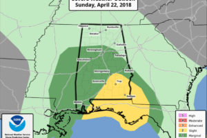 SPC Day One Updated to Include Slight Risk Over Southeast Alabama