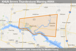 Severe Thunderstorm Warning Issued For Parts Of Lauderdale And Limestone Counties Until 5:30PM