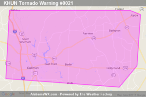 Tornado Warning Issued For Parts Of Cullman County Until 8:00PM