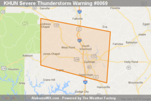 Severe Thunderstorm Warning Issued For Parts Of Cullman And Morgan Counties Until 7:15PM