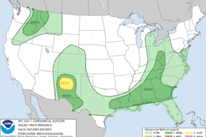 Storms Today; Drier into Start of Week