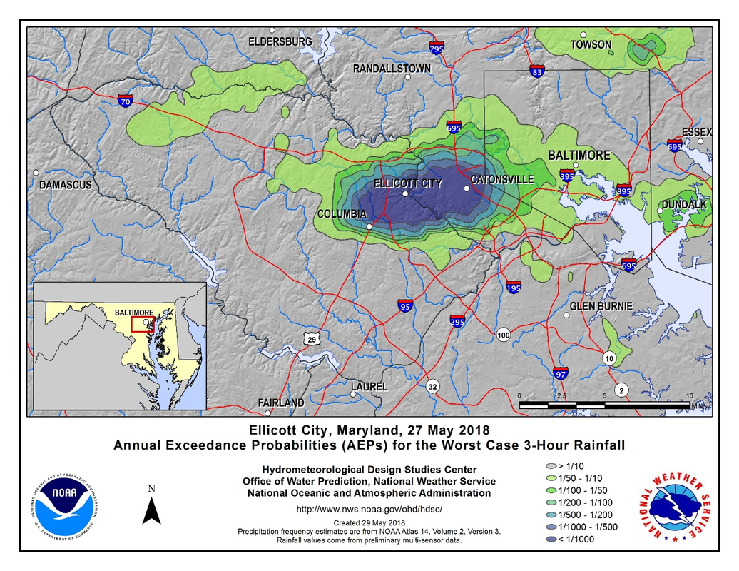 1000 Year Flood Map Understanding What A 1,000-Year Flood Means: The Ellicott City Tale | The  Alabama Weather Blog - Mobile