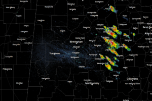 At 4:15 PM – Stronger Storms In East Alabama, Quiet In The West