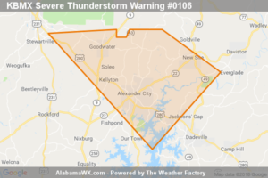 Severe Thunderstorm Warning Issued For Parts Of Coosa And Tallapoosa Counties Until 9:45PM