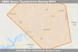A Severe Thunderstorm Warning Remains In Effect Until 6:00 PM CDT For Northern Randolph County