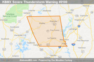 A Severe Thunderstorm Warning Remains In Effect Until 5:30 PM CDT For Southern Randolph, Northeastern Tallapoosa, Chambers And Southeastern Clay Counties