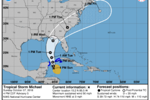 Tropical Storm Micheal Growing Stronger; Headed For The Gulf Coast