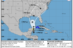 Michael Becomes A Storm-force Post-tropical Low As It Moves
Away From The United States