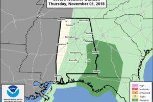 Central Alabama No Longer In A Slight Risk For Severe Storms