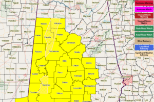 Tornado Watch Cancelled For North Alabama, Continues For Much Of Central Alabama