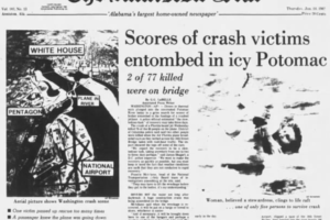 January 13, 1982:  Alabama Winter Storm and D.C. Plane Crash