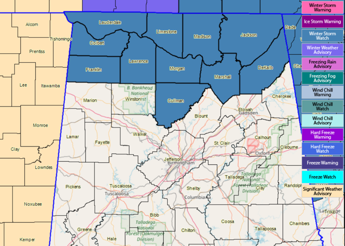 Map Of Alabama And Tennessee Border