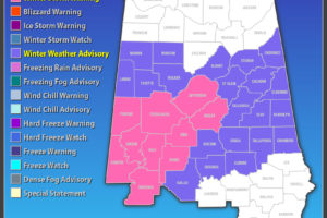 Winter Weather Advisory Replaces Winter Storm Warning For Parts Of Central Alabama