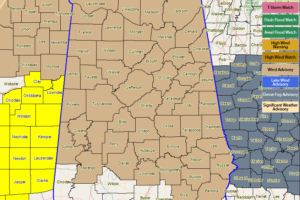 Wind Advisory Issued For All Of North/Central Alabama Until 7:00 PM Tonight
