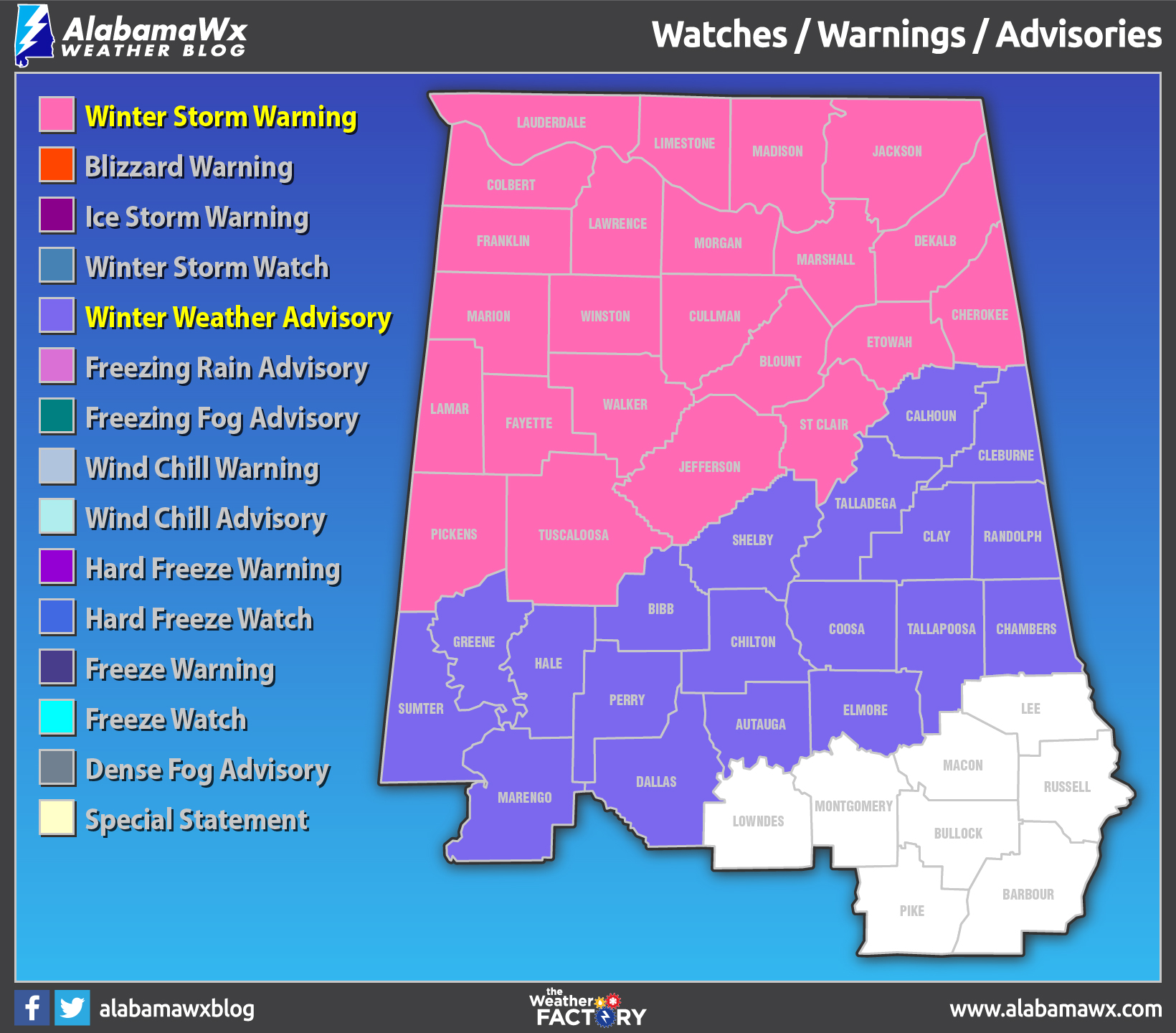 Here is the Latest on the Alabama Weather Situation at 1030 a.m. The Alabama Weather Blog