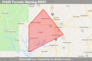 A Tornado Warning Remains In Effect Until 4:00 PM CST For Northwestern Cullman County