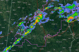 Storms Moving Across Shelby, Bibb and Northern Chilton; Not Severe