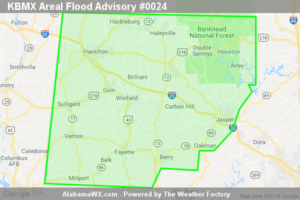 Areal Flood Advisory Issued For Parts Of Fayette, Lamar, Marion, Walker, And Winston Counties Until 12:00PM