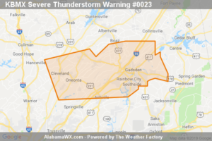 A Severe Thunderstorm Warning Remains In Effect Until 6:15 PM CDT For Etowah And Northeastern St. Clair Counties