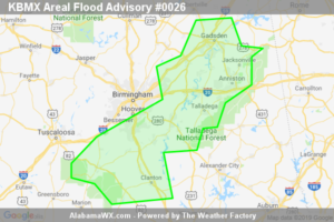 Areal Flood Advisory Issued For Parts Of Bibb, Calhoun, Chilton, Etowah, Perry, St. Clair, Shelby, And Talladega Counties Until 4:15PM