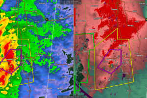 Tornadic Circulation Crossing Mississippi State Campus