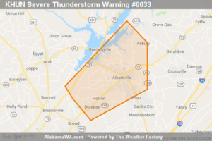 A Severe Thunderstorm Warning Remains In Effect Until 6:30 AM CDT For Southeastern Marshall County