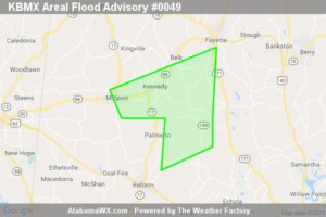 Areal Flood Advisory Issued For Parts Of Fayette, Lamar, And Pickens Counties Until 2:45AM