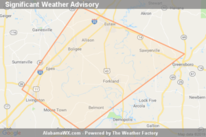 Significant Weather Advisory For Southern Greene, West Central Hale And Central Sumter Counties Until 9:30 PM CDT