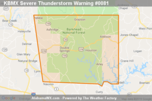 A Severe Thunderstorm Warning Remains In Effect Until 12:15 PM CDT For Winston County