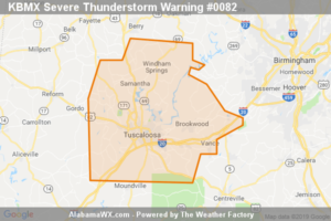 Severe Thunderstorm Warning Issued For Parts Of Tuscaloosa County Until 12:15PM