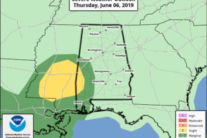 Occasional Rain Through The Weekend For Alabama